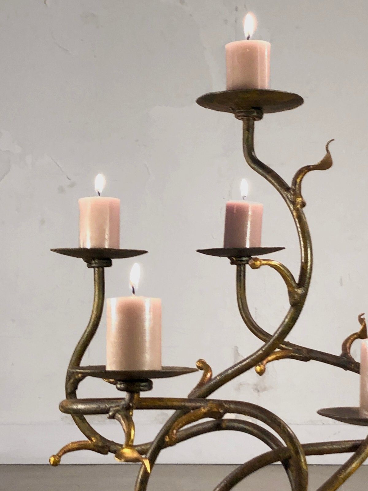 1990 Bougeoir Post Modernist Sculpture Brutalist Shabby Chic Candlestick photo vinterior