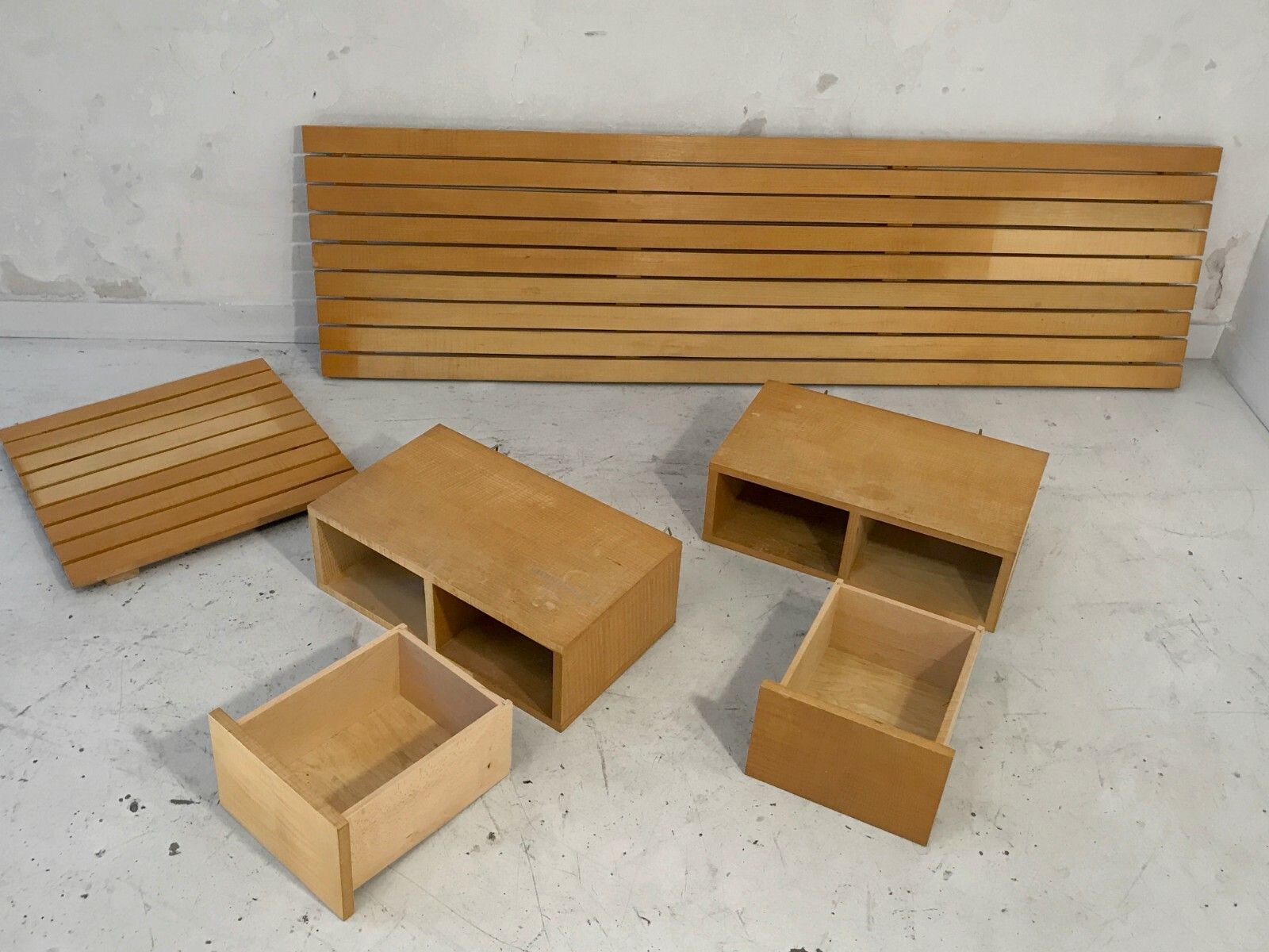 1950 Alain Richard Bedhead & Bedsides Modernist Reconstruction Perriand photo 8000.0