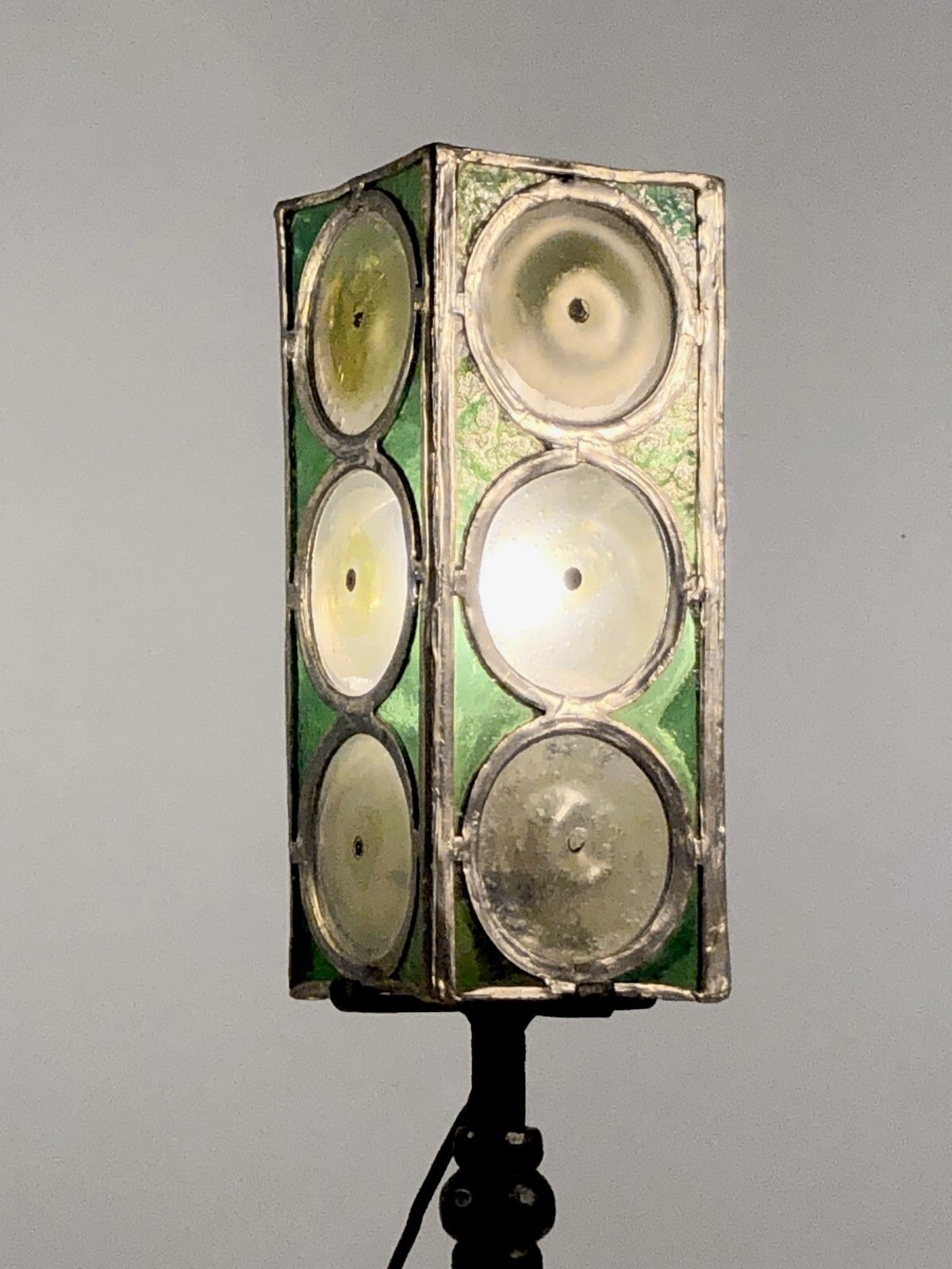 1960 Modernist Lamp Brutalist Glass Stained Glass Morin Avoinet Marolles Jean Touret photo Lighting
