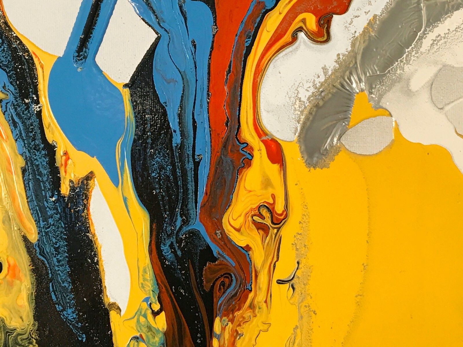 1990 Melyna Dali Abstraction Painting Free Form Psychedelic Jackson Pollock photo vintage