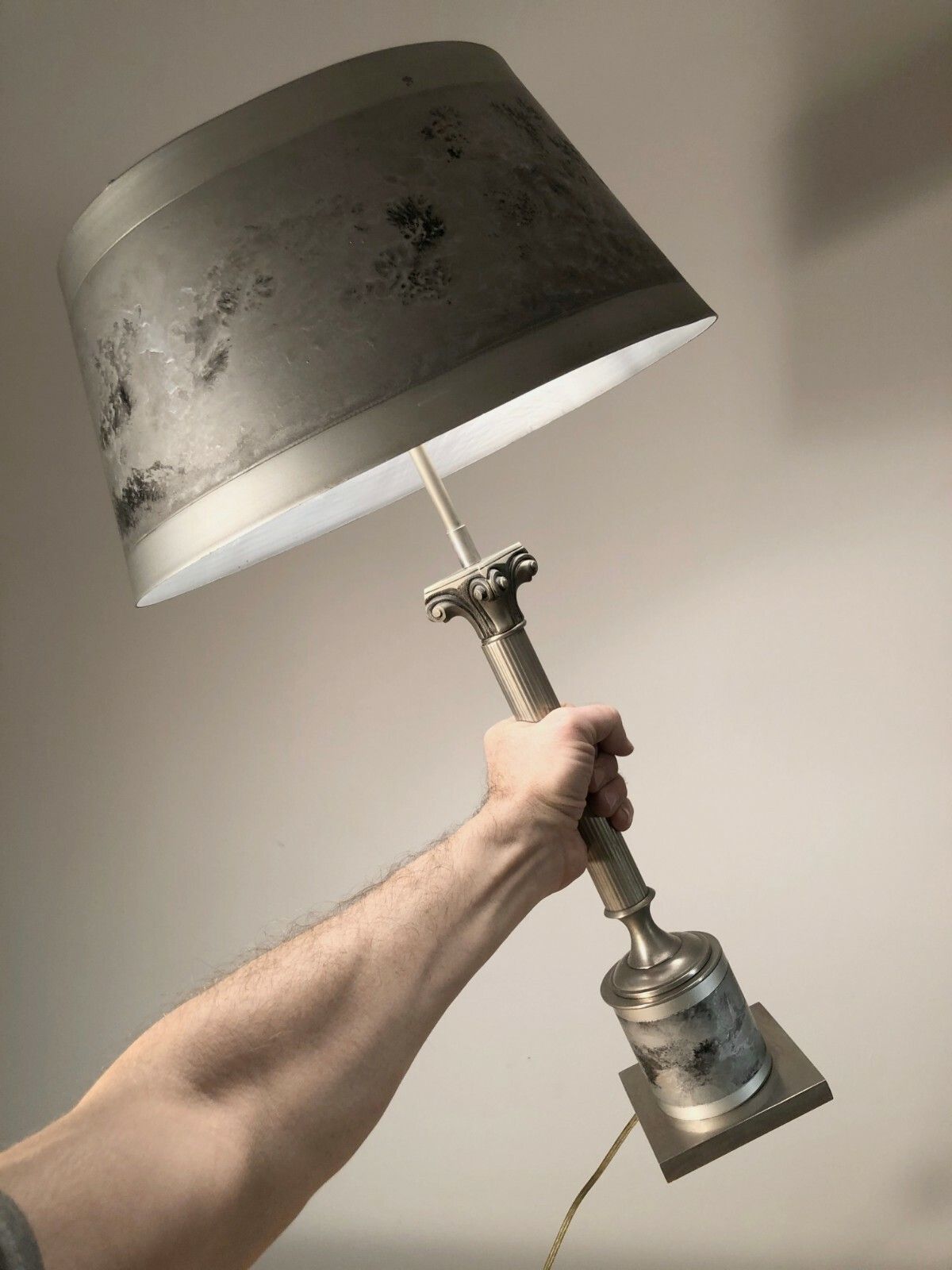 1970 Charles House Modernist Lamp Shabby Chic Neo Classical Pergay Jansen photo for sale