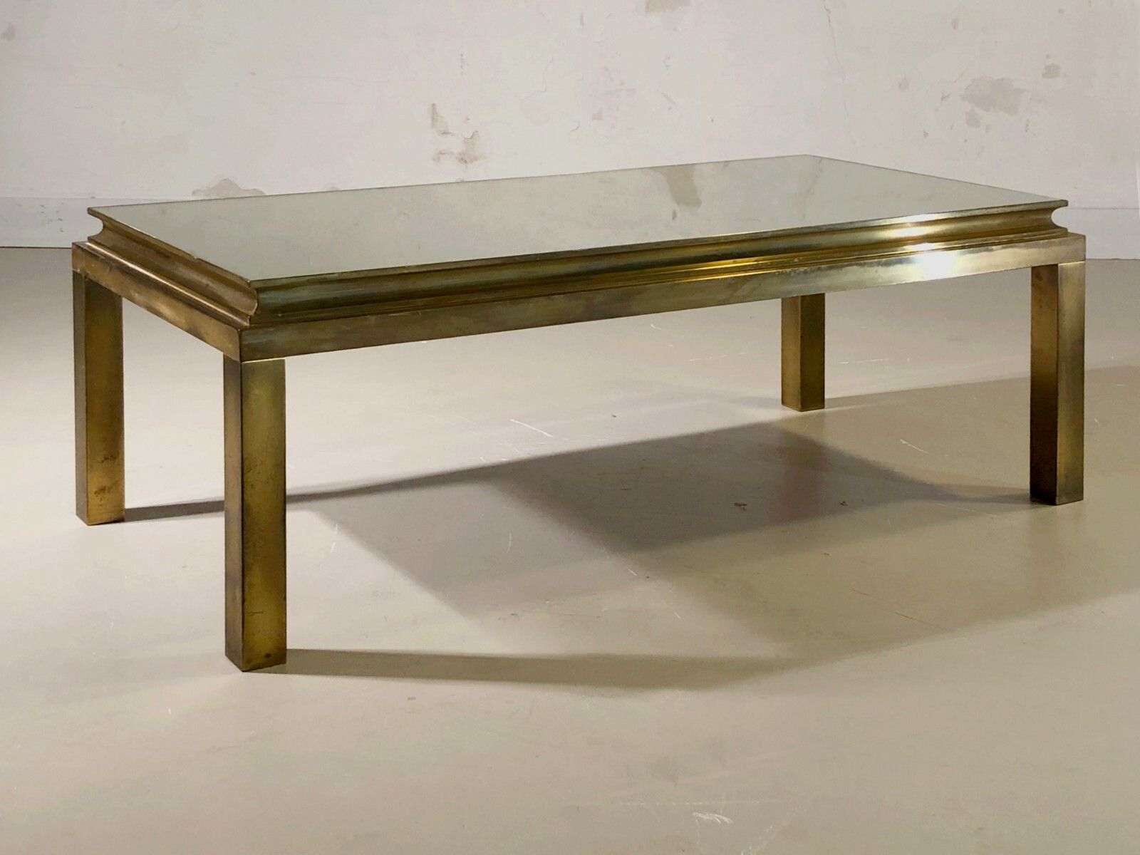 1970 House Jansen Art Deco Bronze Neo Classical Shabby Chic Bass Table Adnet photo for sale