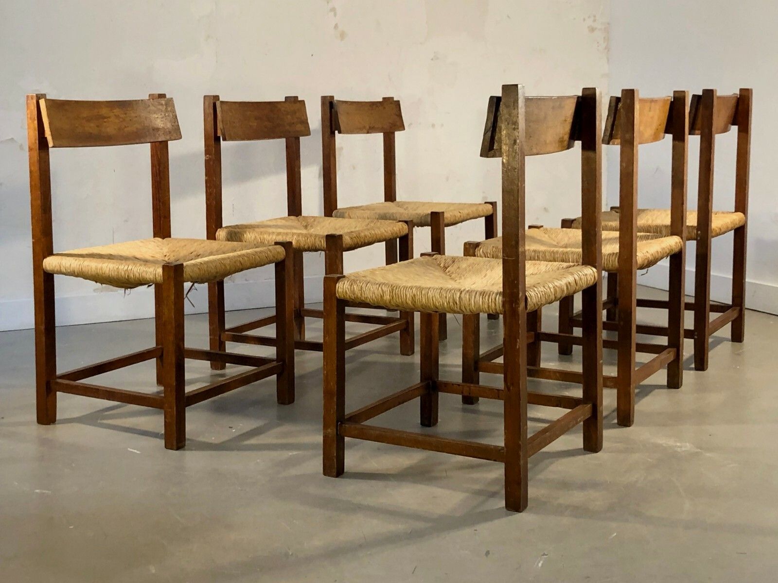 1950 6 Modernist Brutalist Modernist Chairs Rustic Modern Chapo Perriand Dansk photo 5053.0
