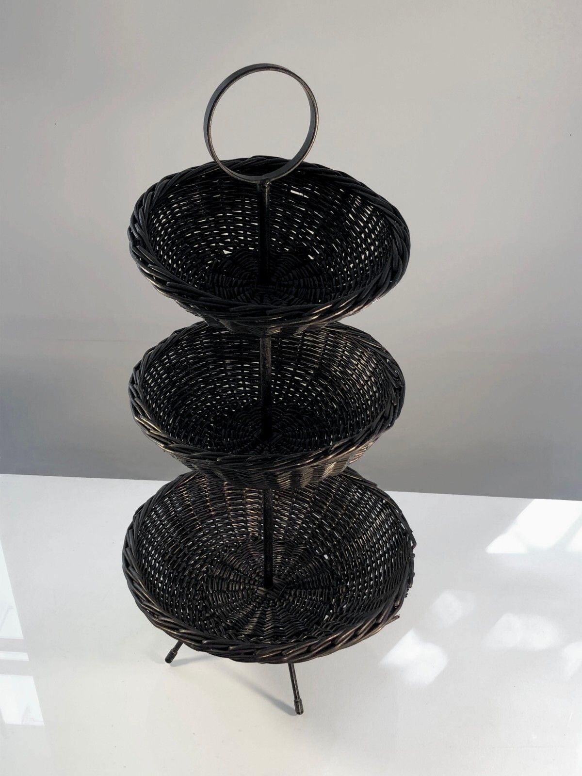 1950 Mategot Modernist Brutalist Free Form Folk Art Flat Basket photo 505.0