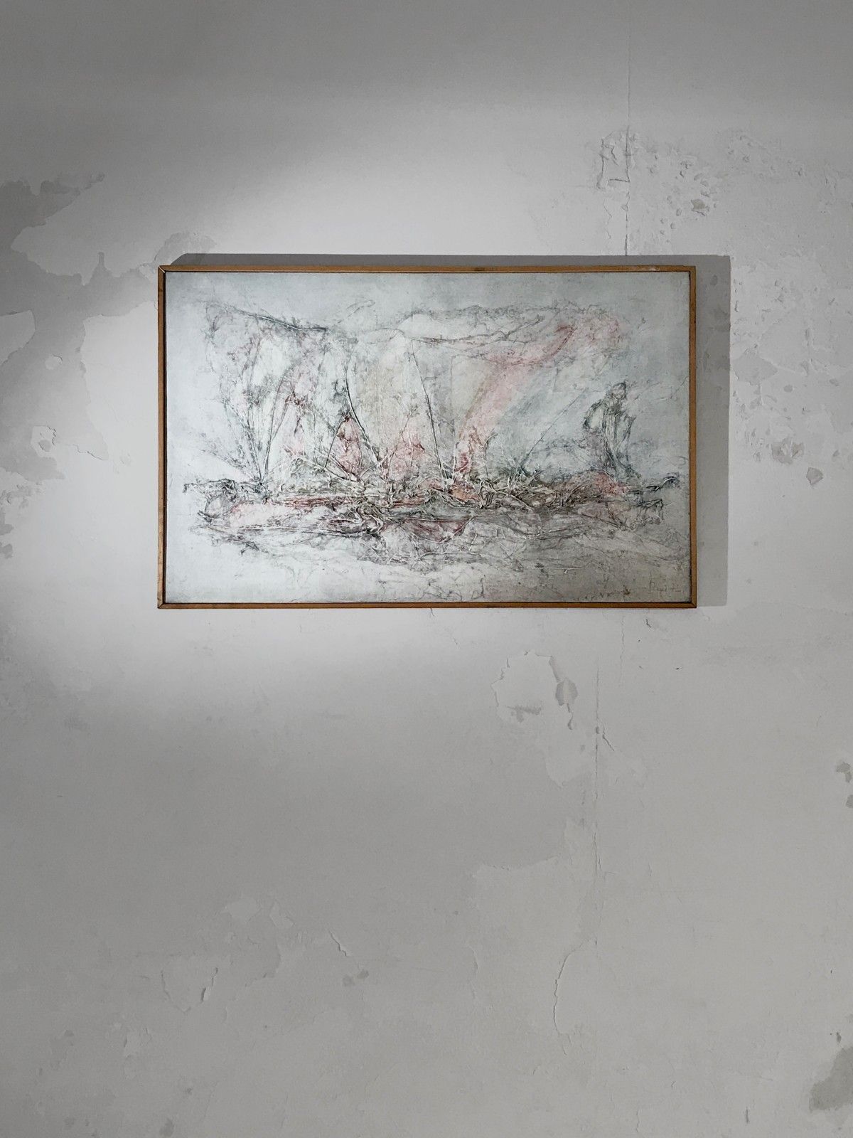 1970 Rene Lamoureux Modernist Painting Abstraction Lyrical Form Free Pollock