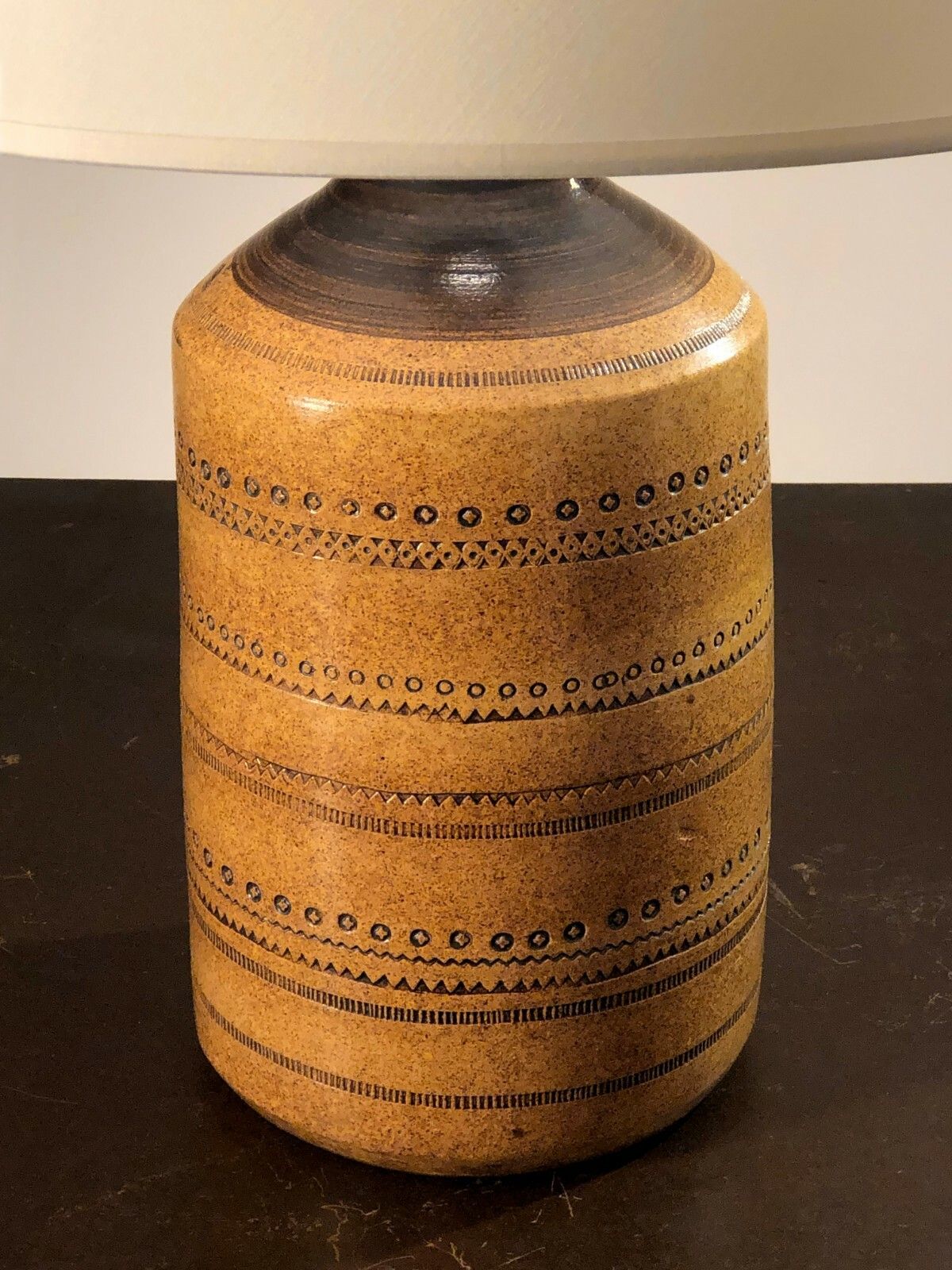 1950 Modernist Folk Art Ceramic Lamp Accolay Pelletier Vallauris photo for sale