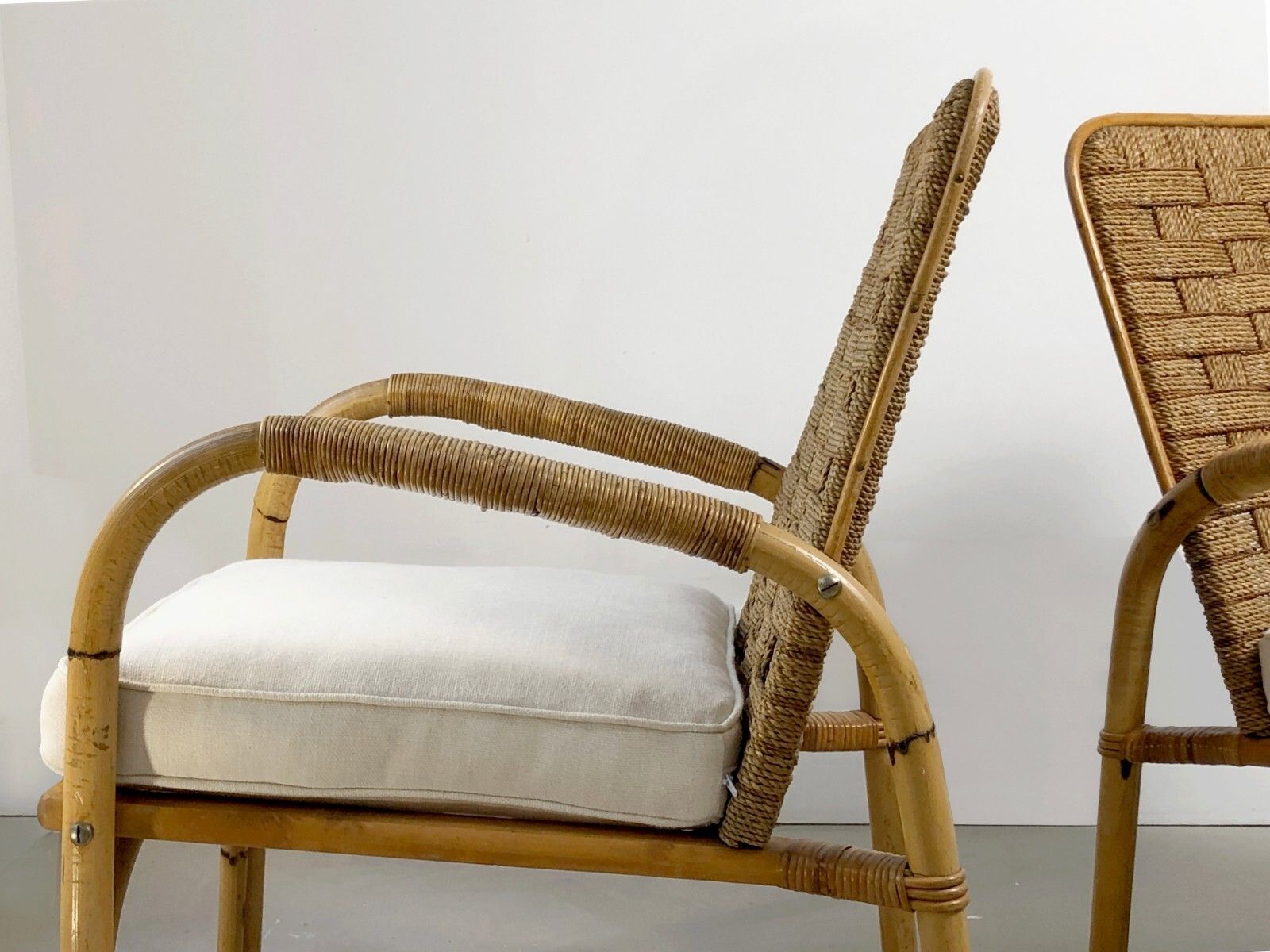 1950 Audoux Minnet 2 Armchairs Modernist Brutalist Rustic Sognot Shabby Chic photo furniture