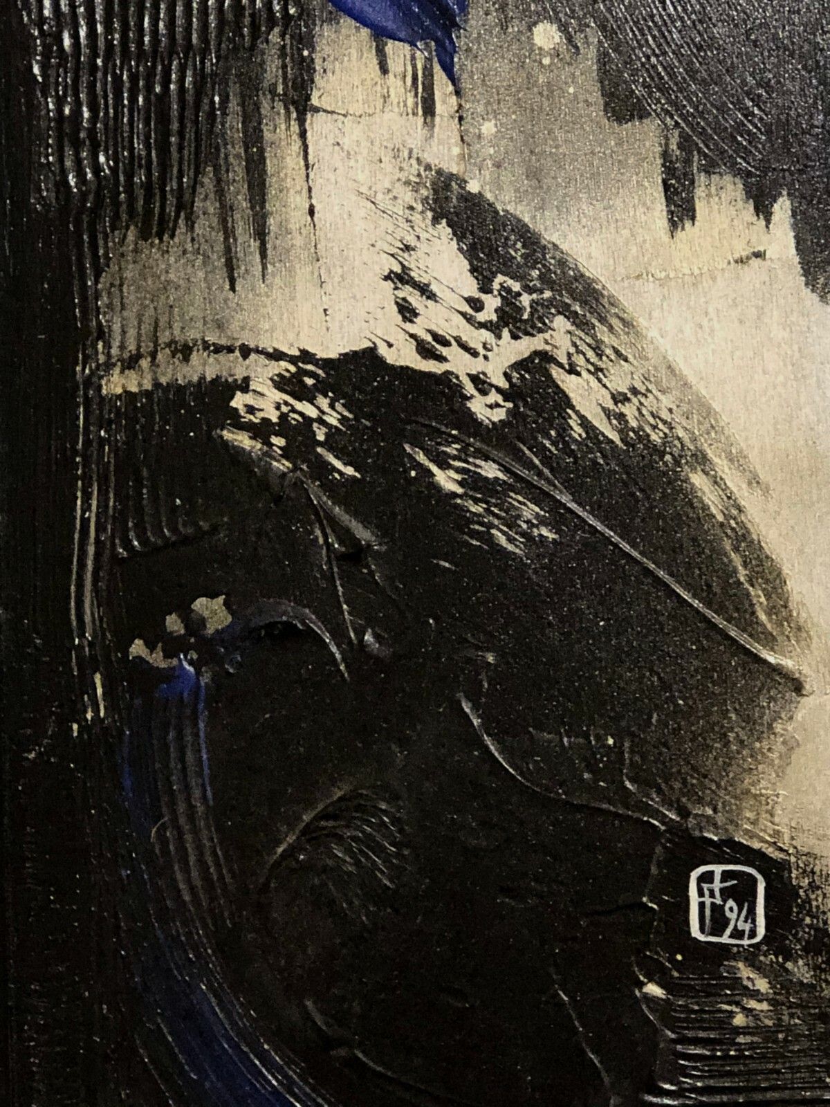 1990 J Fescotte Japanizing Psychedelic Abstraction Painting Jackson Pollock photo 2021.0
