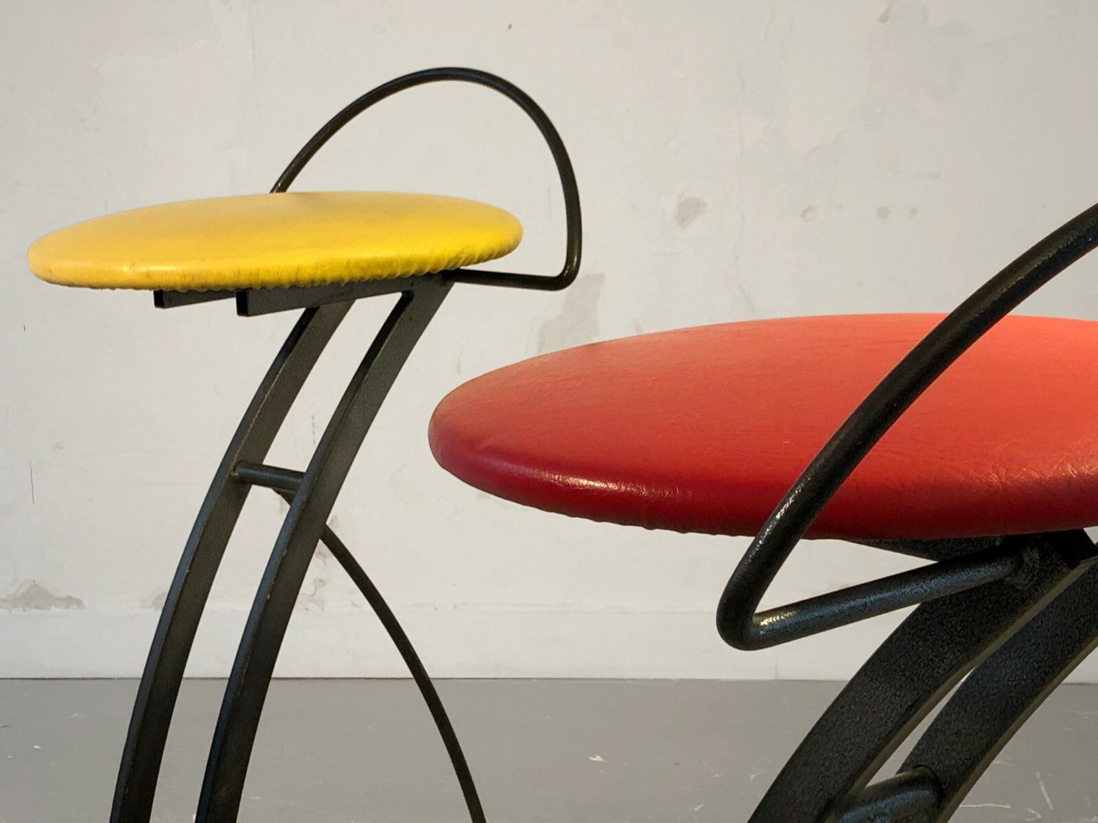 1980 3 Stools Stools Bar Modernist Memphis Mourgue Wilmotte Starck Sottsass photo 3032.0