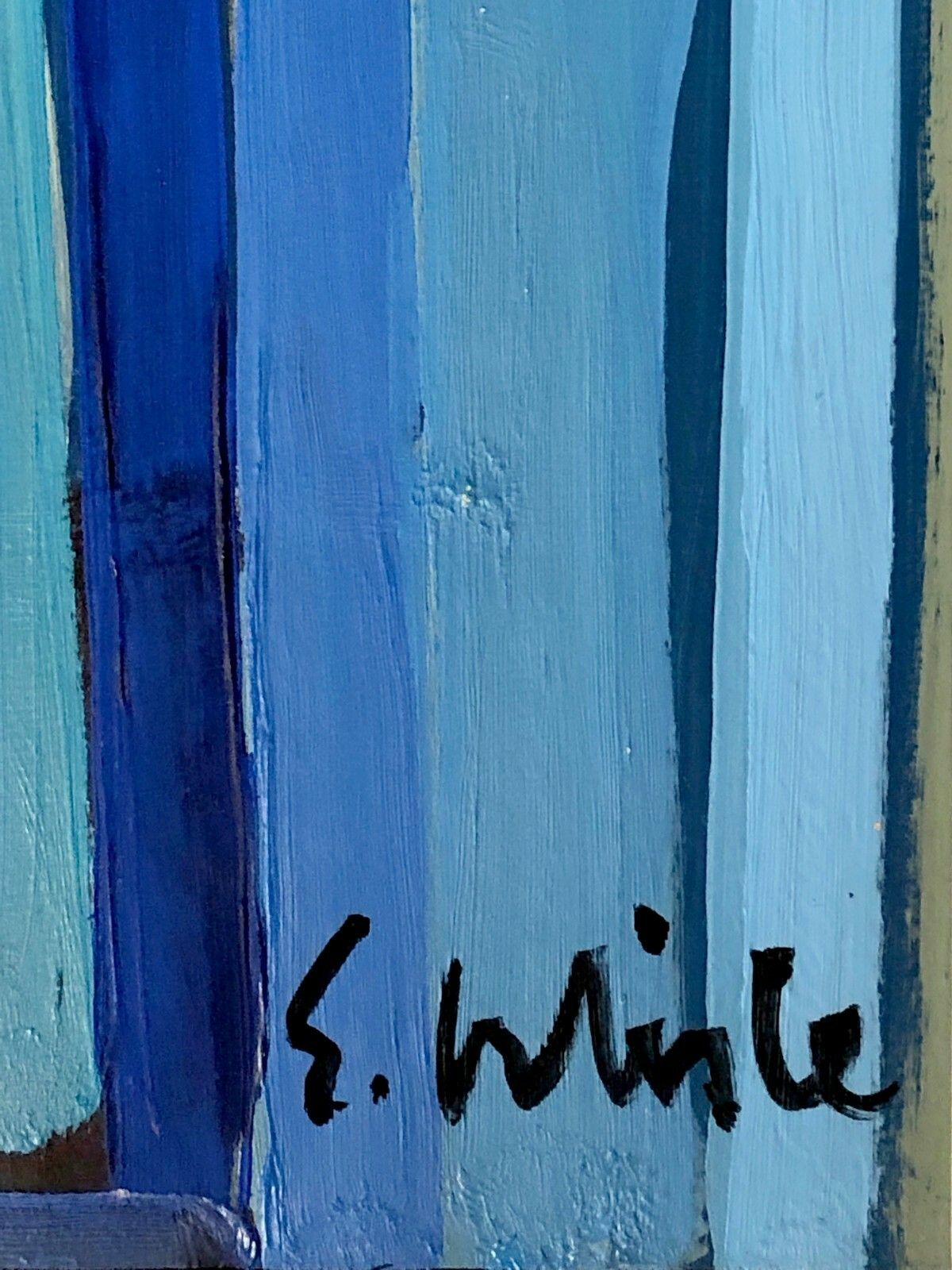 1950 E. Whisle 2/2 Gouache Abstract Expressionist Painting Free Cubist photo 3032.0