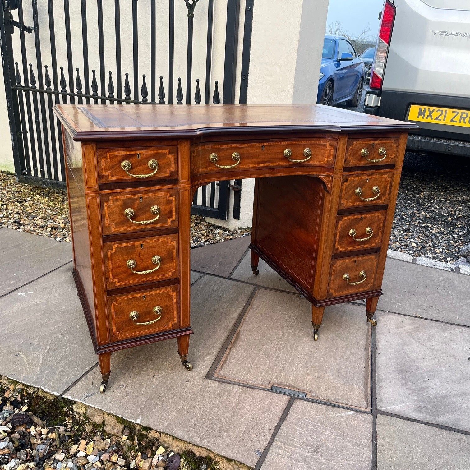 Edwardian Period Mahogany Inlaid Writing Desk