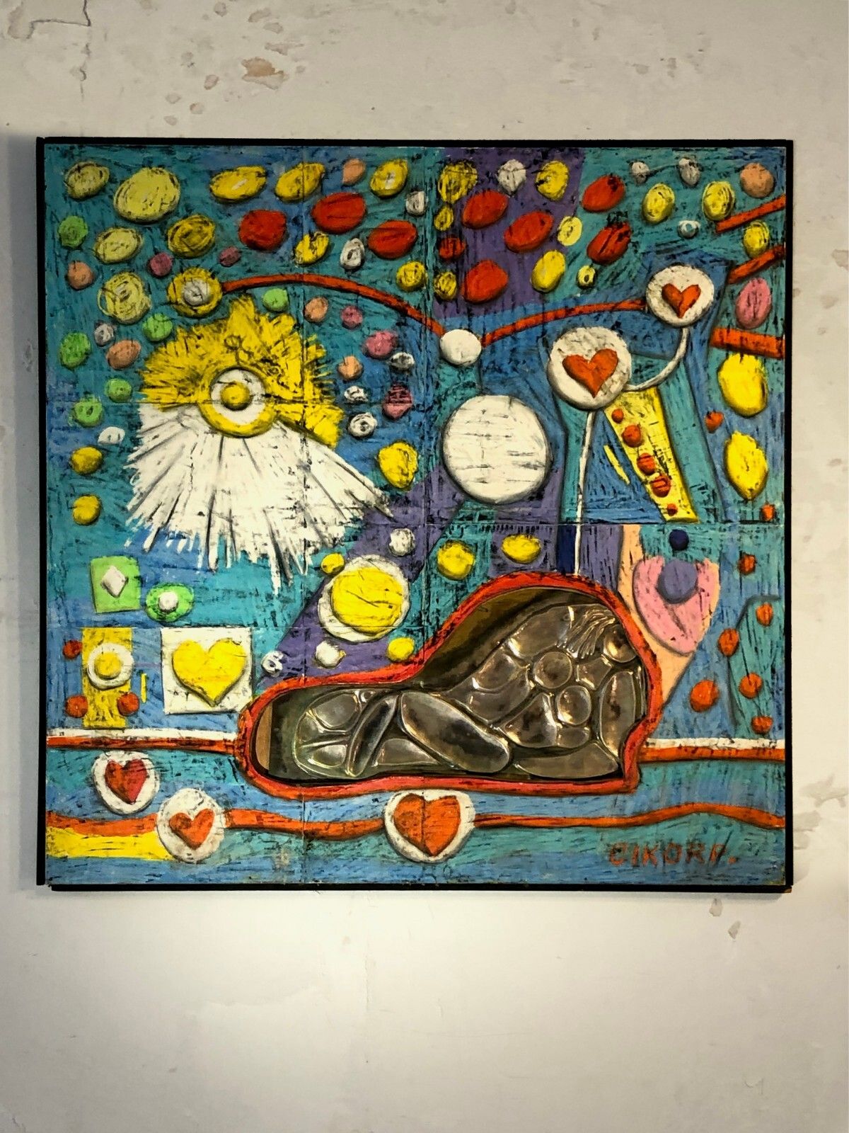 1990 Cikorp Painting "Les Stridulations" Free Figuration Graffiti Art Pop photo furniture