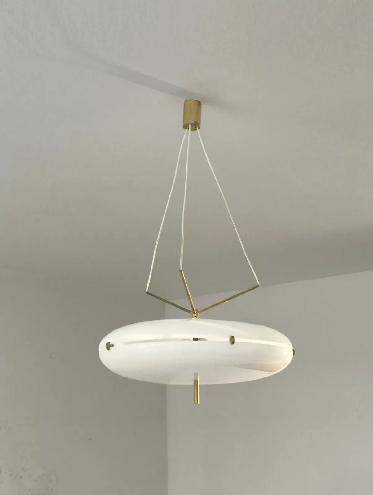 1950 Stilnovo Suspension Chandelier Modernist Space Age Arteluce Disderot Sarfatti
