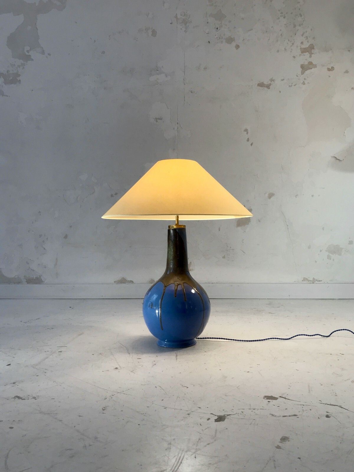 1960 1970 Modernist Bauhaus Memphis Sculpture Ceramic Lamp Vallauris