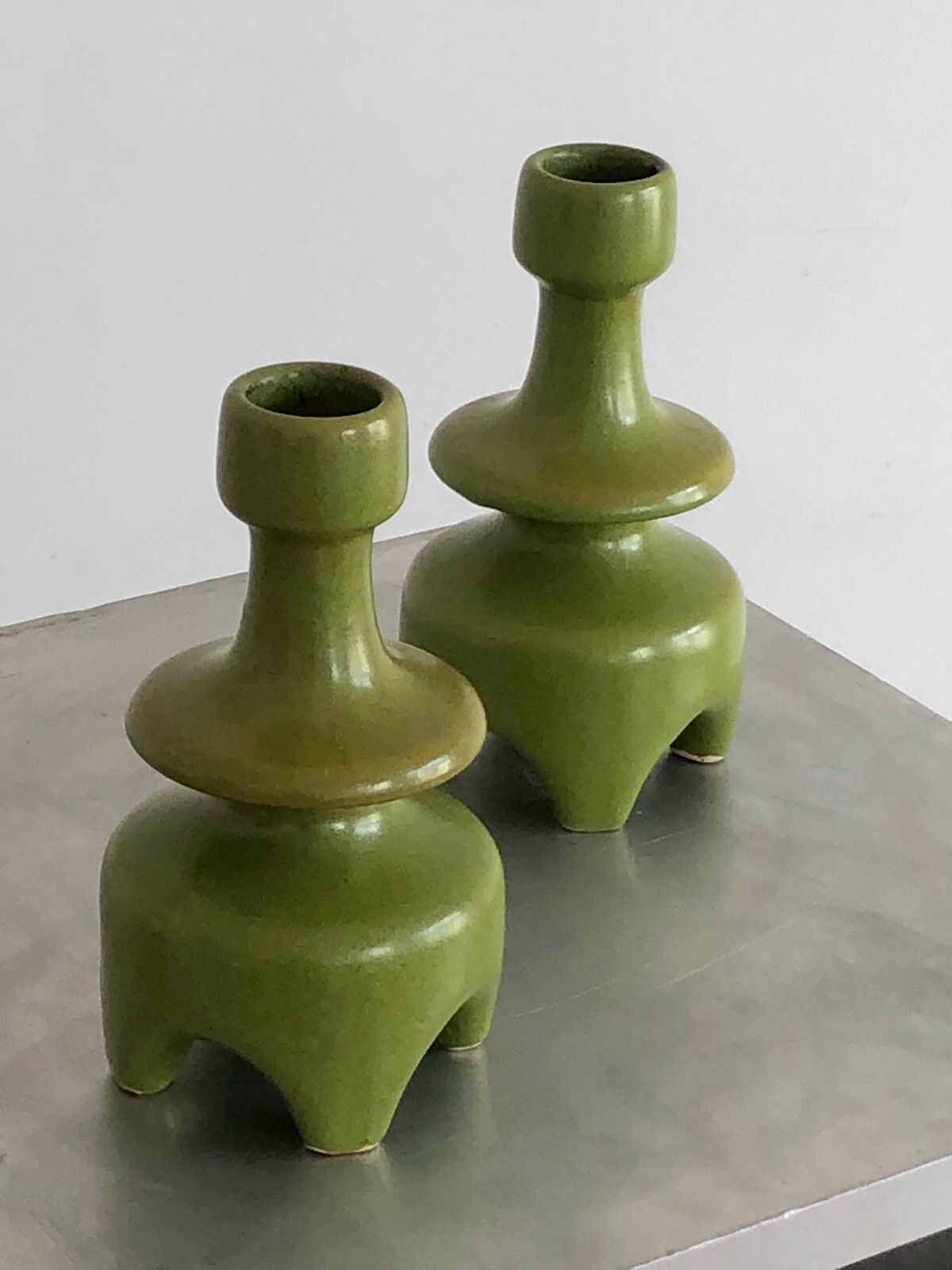 1950 Andre Baud 2 Candlesticks Ceramic Candlesticks Vallauris Jouve Ruelland photo 2021.0