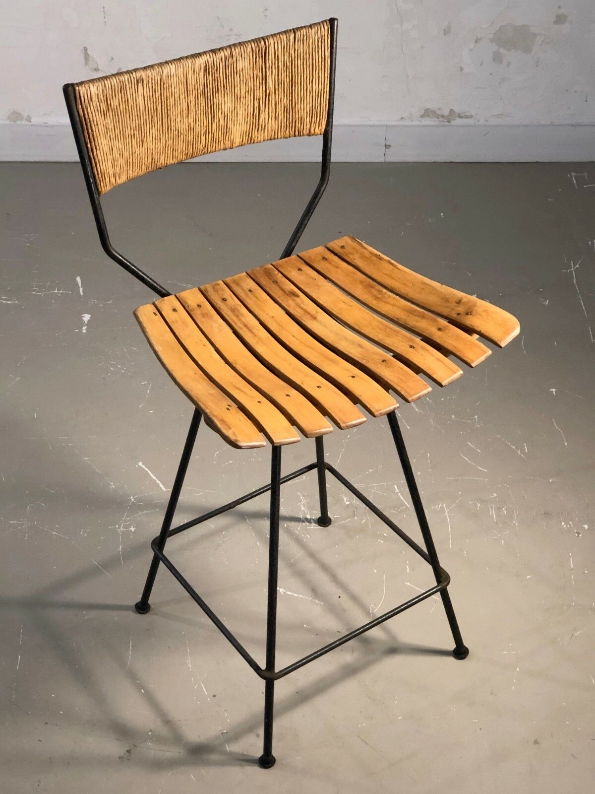 1960 Arthur Humanoff Raymor High Bar Chair Modernist Free Form Plywood Eames photo furniture