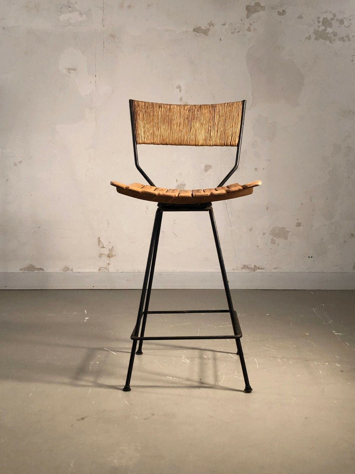 1960 Arthur Humanoff Raymor High Bar Chair Modernist Free Form Plywood Eames photo buy