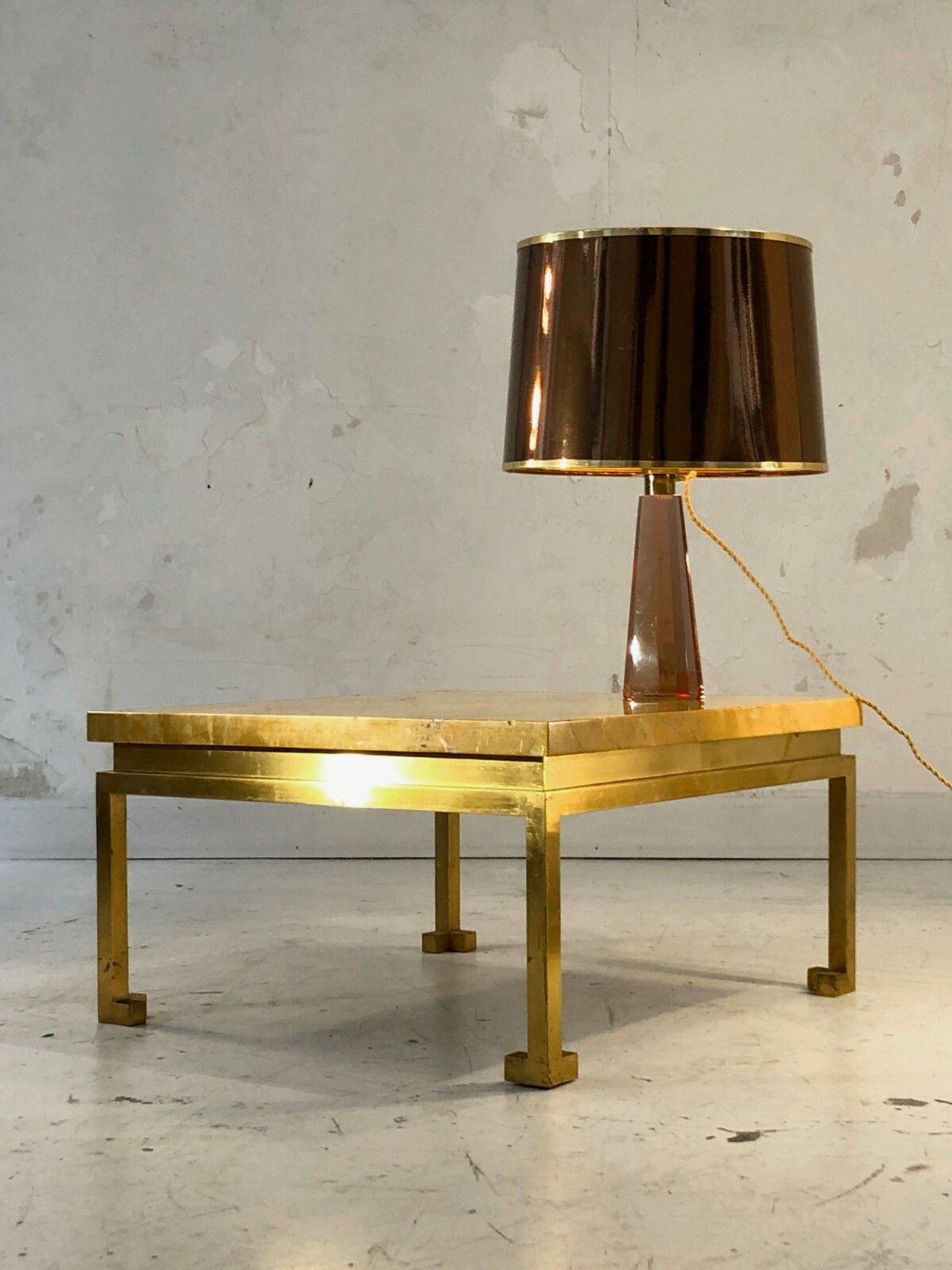 1970 House Ramsey Marble Low Table Post Modernist Shabby Chic Roger Thibier photo for sale