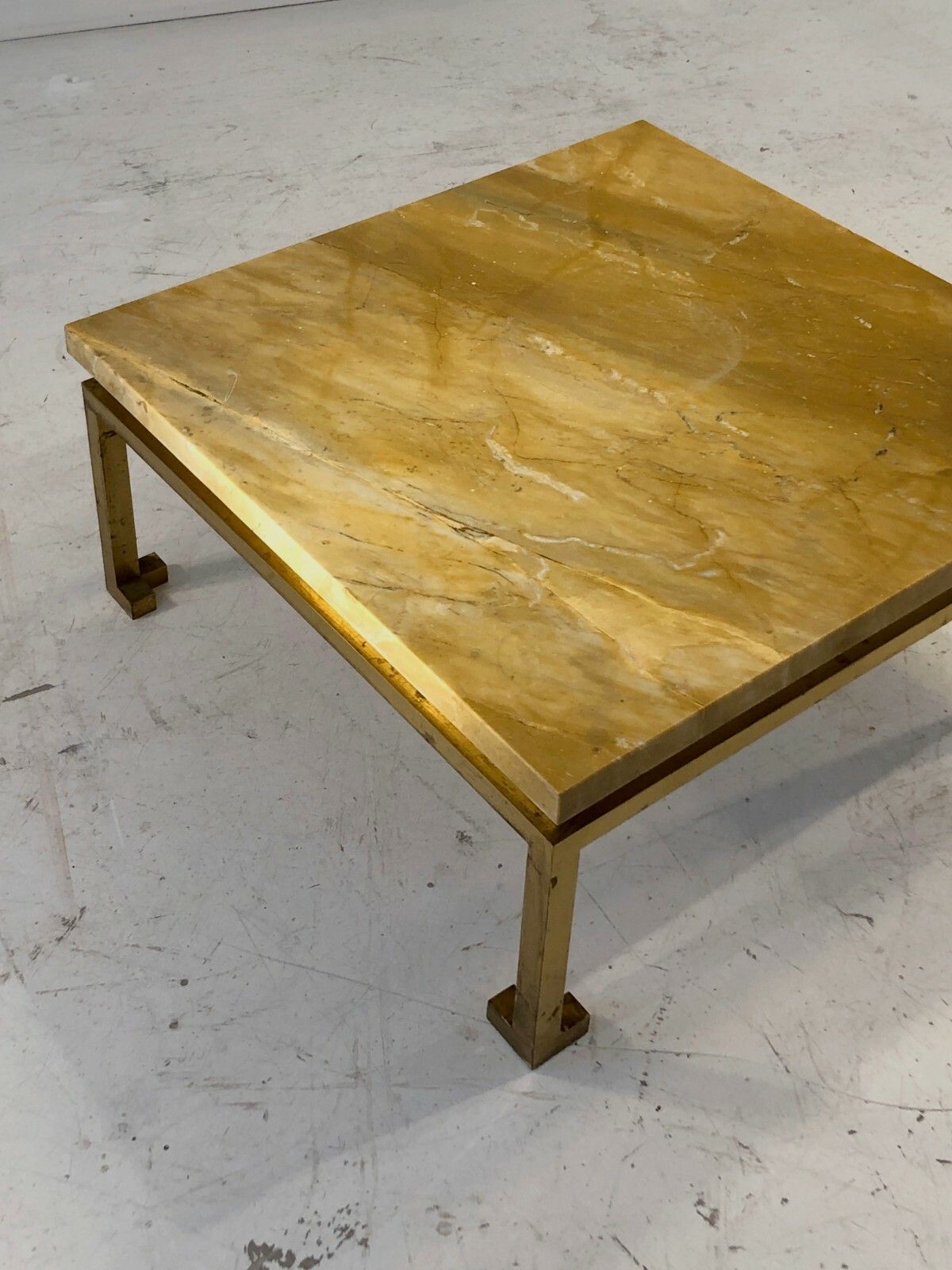 1970 House Ramsey Marble Low Table Post Modernist Shabby Chic Roger Thibier photo 3200.0