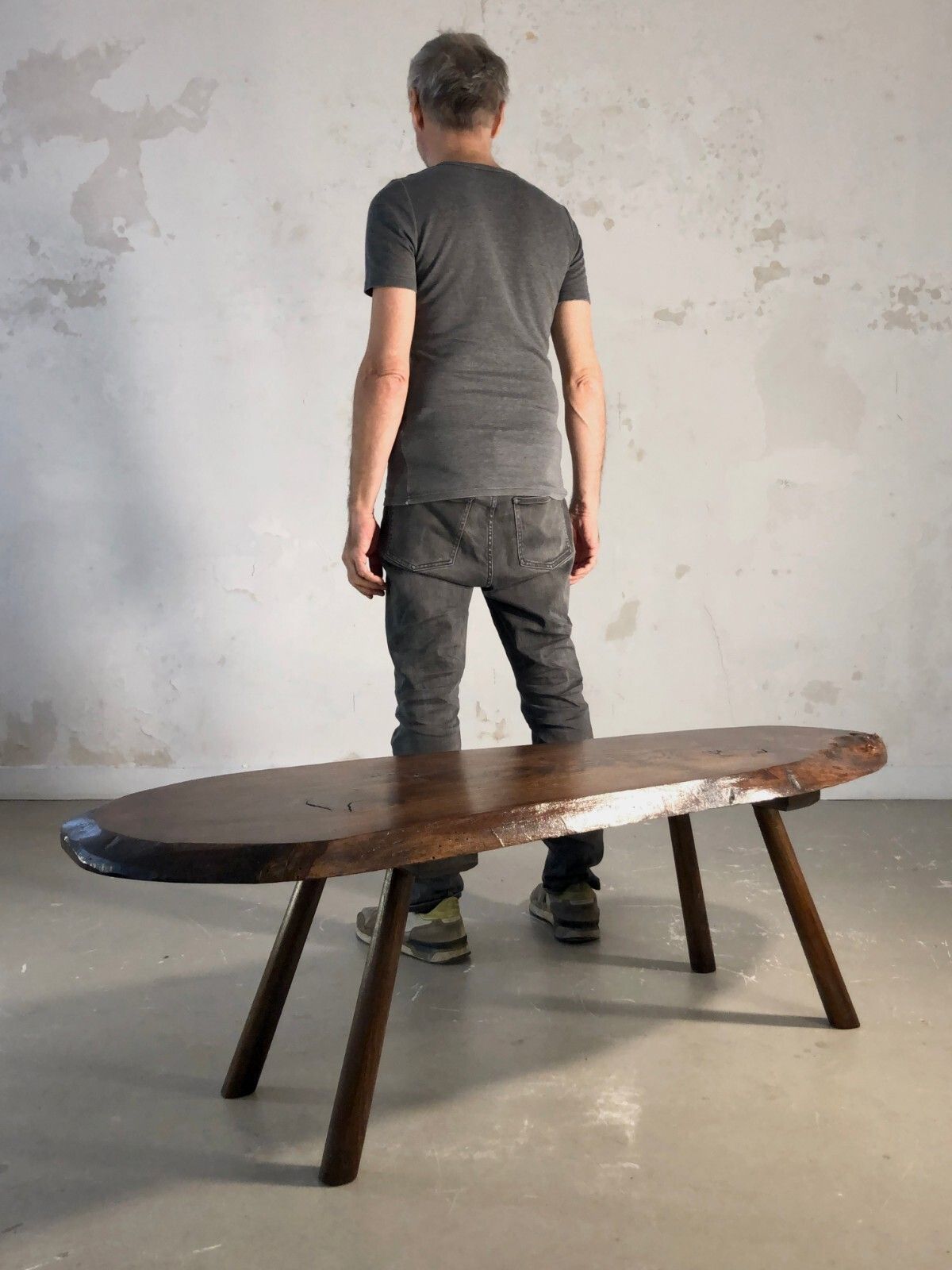 photo buy 1950 Modernist Brutalist Free Form Coffee Table Nakashima Noll Reconstruction