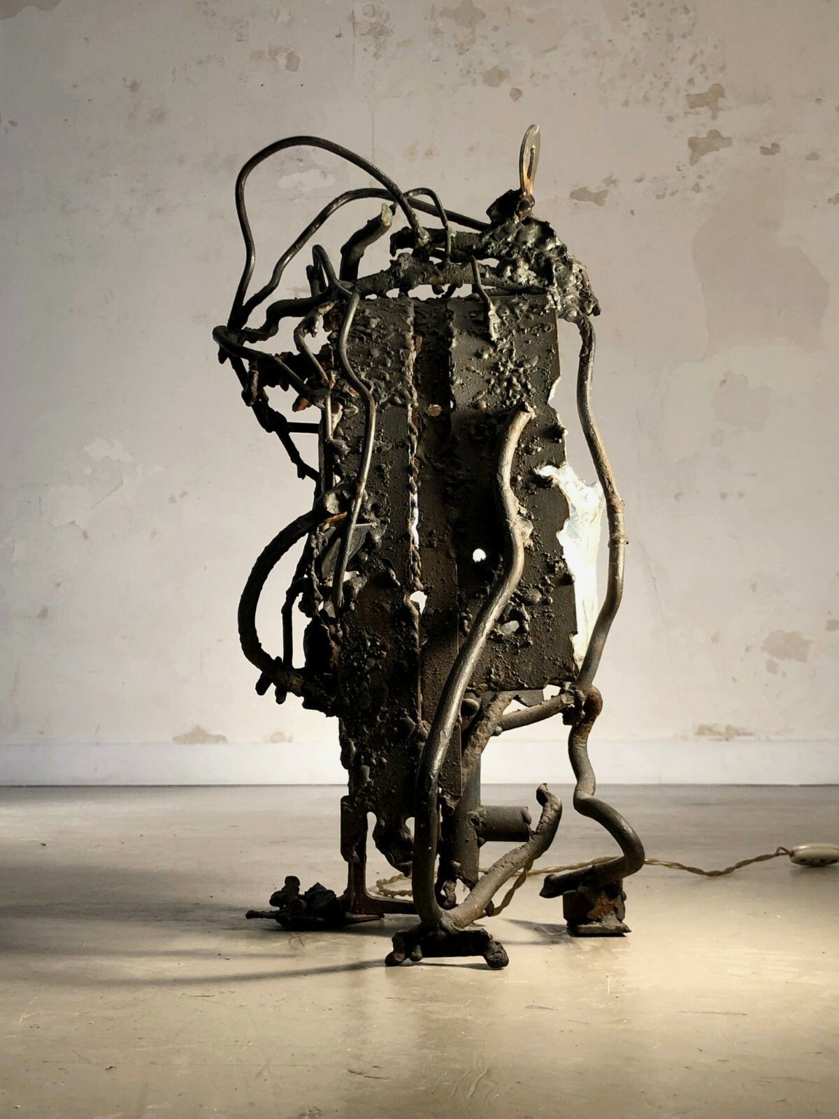 Art 1980 Samuel Schlosser Dit Contini Lamp Sculpture Brutalist Shabby Chic photo