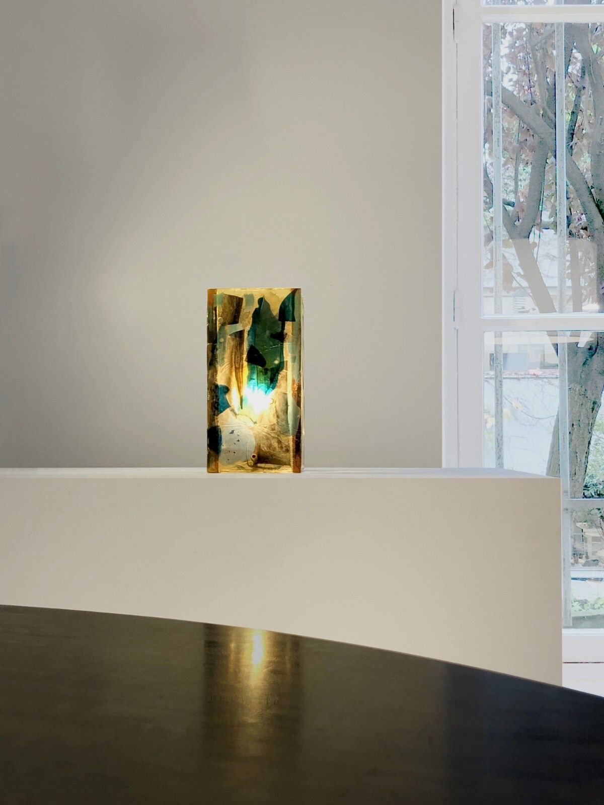 1960 Dalux Modernist Fractal Resin Plexiglas Giraudon Table Lamp