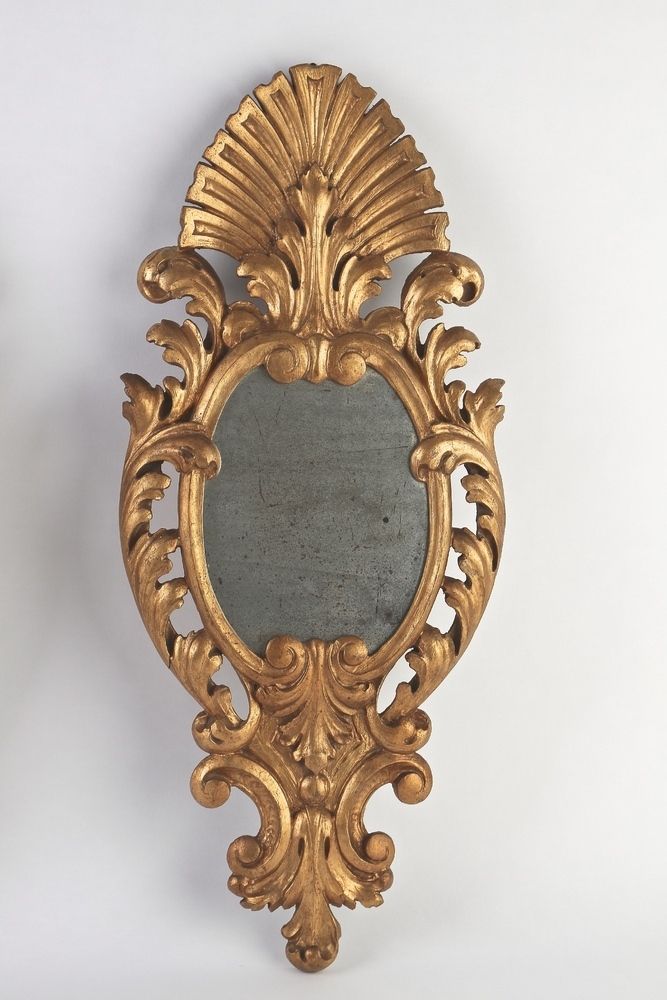 photo vintage Pair Of 19th Century Italian Gilt Wall Mirrors, Handcarved   It Ca. 1850