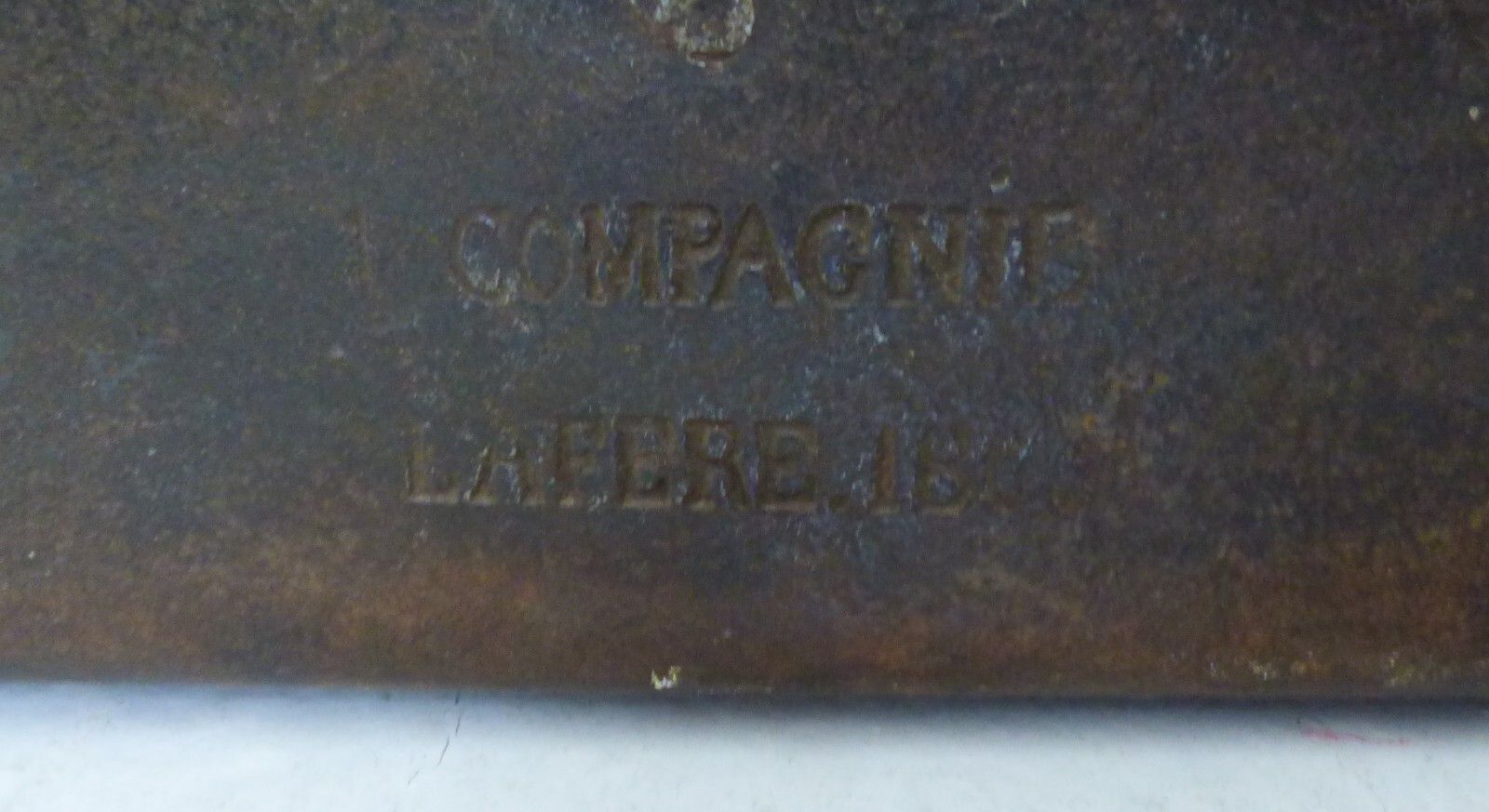 Antique French Lead & Wood Compagnie La Fere 1865 Battalion Trunk Storage Box photo 625.0