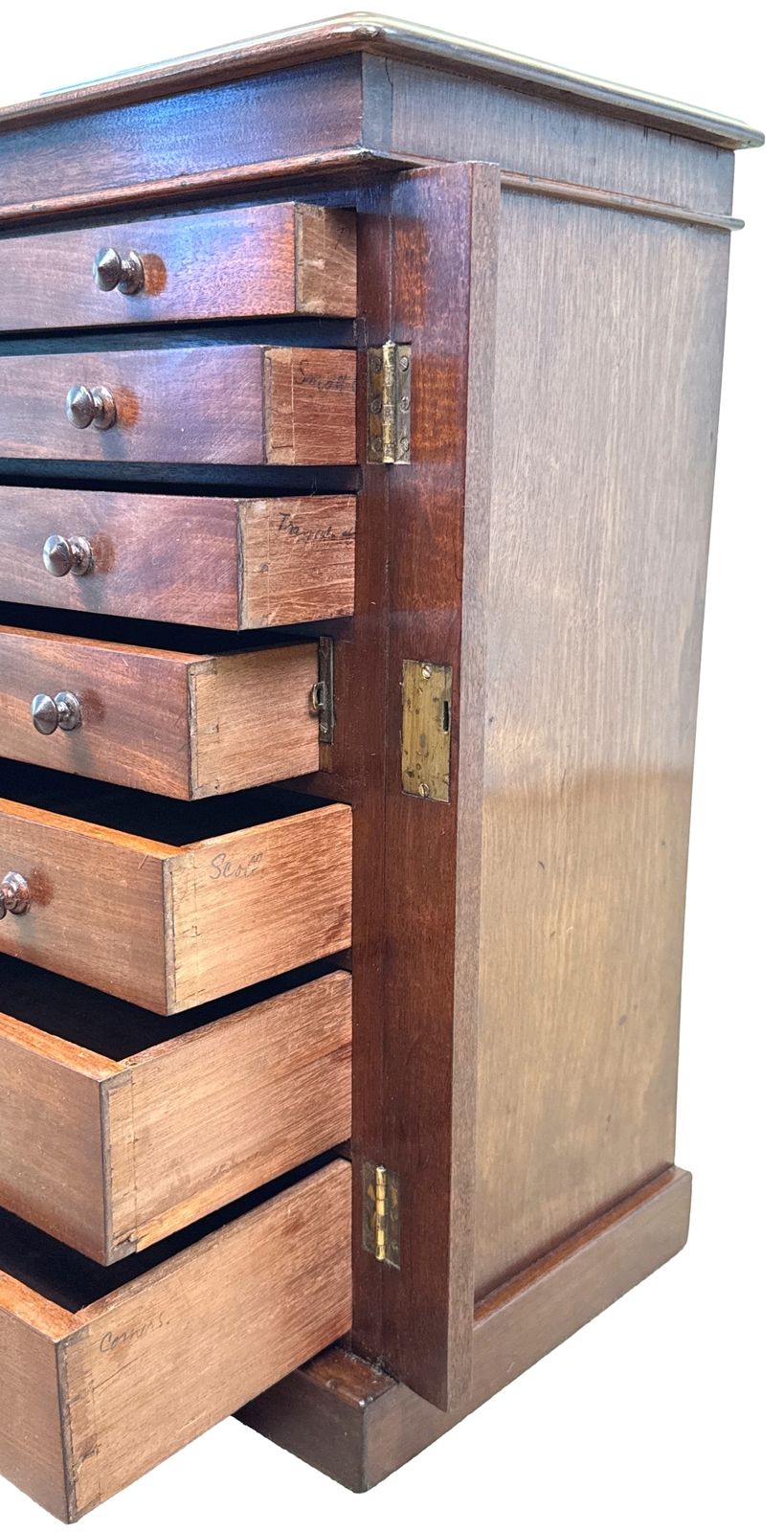 Mahogany 19th Century Miniature Wellington Chest Of Drawers (England, Circa 1880) photo for sale