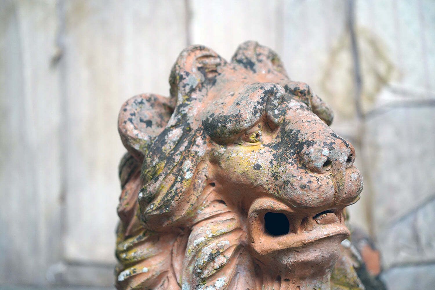 A Good Pair Of Large Mid 19thc Terracotta Recumbent Lions photo buy