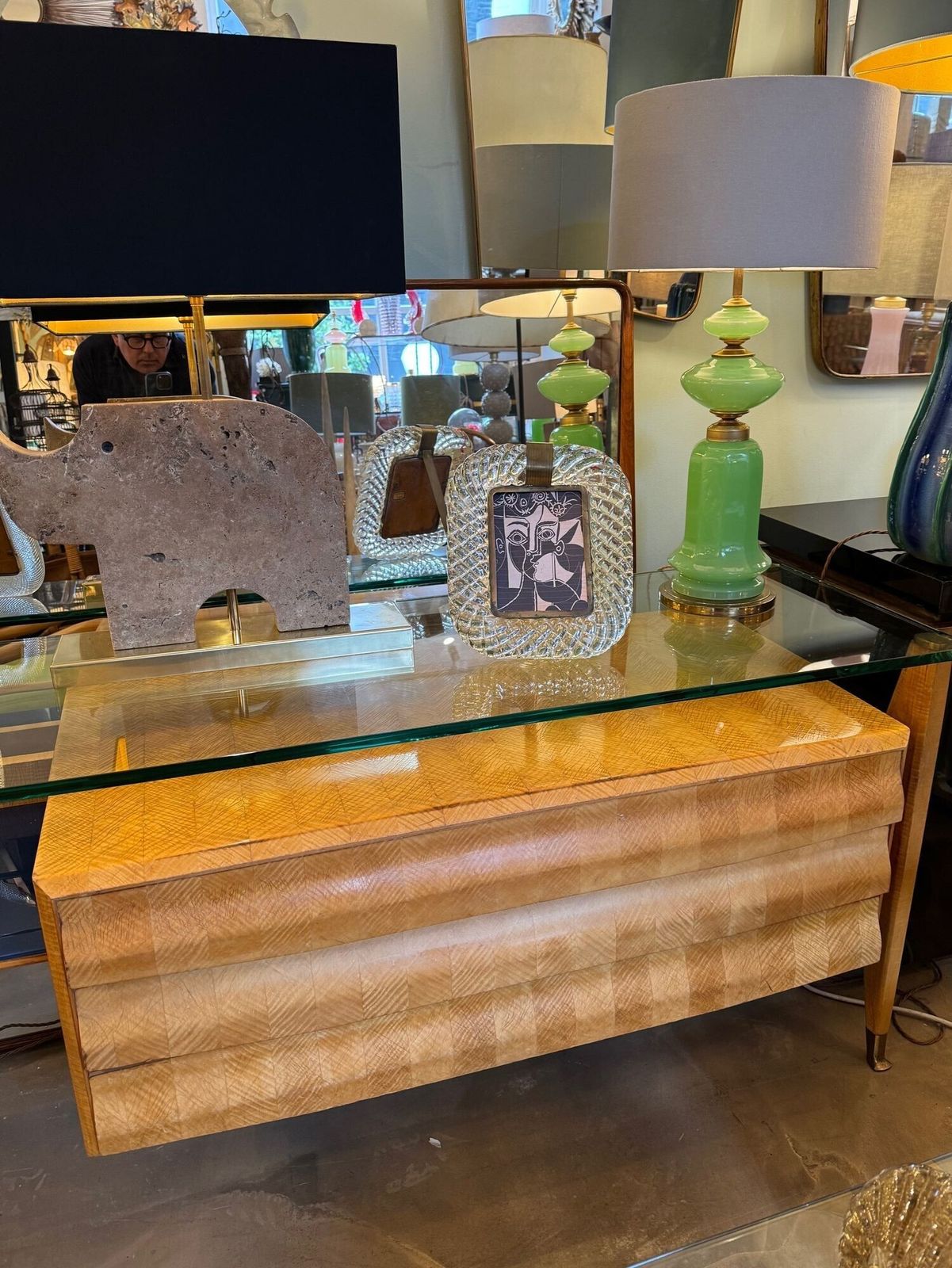 A Wonderful 1950s Marquetry Maplewood Dresser Desk By Vittorio Dassi photo vintage