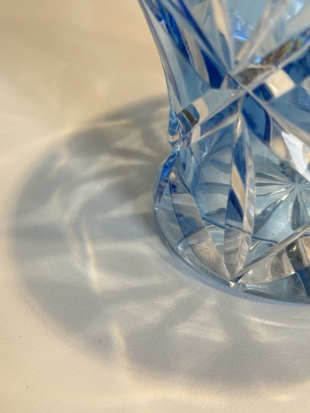photo vinterior Midcentury Val St Lambert Cobalt Blue Crystal Vase C.1960