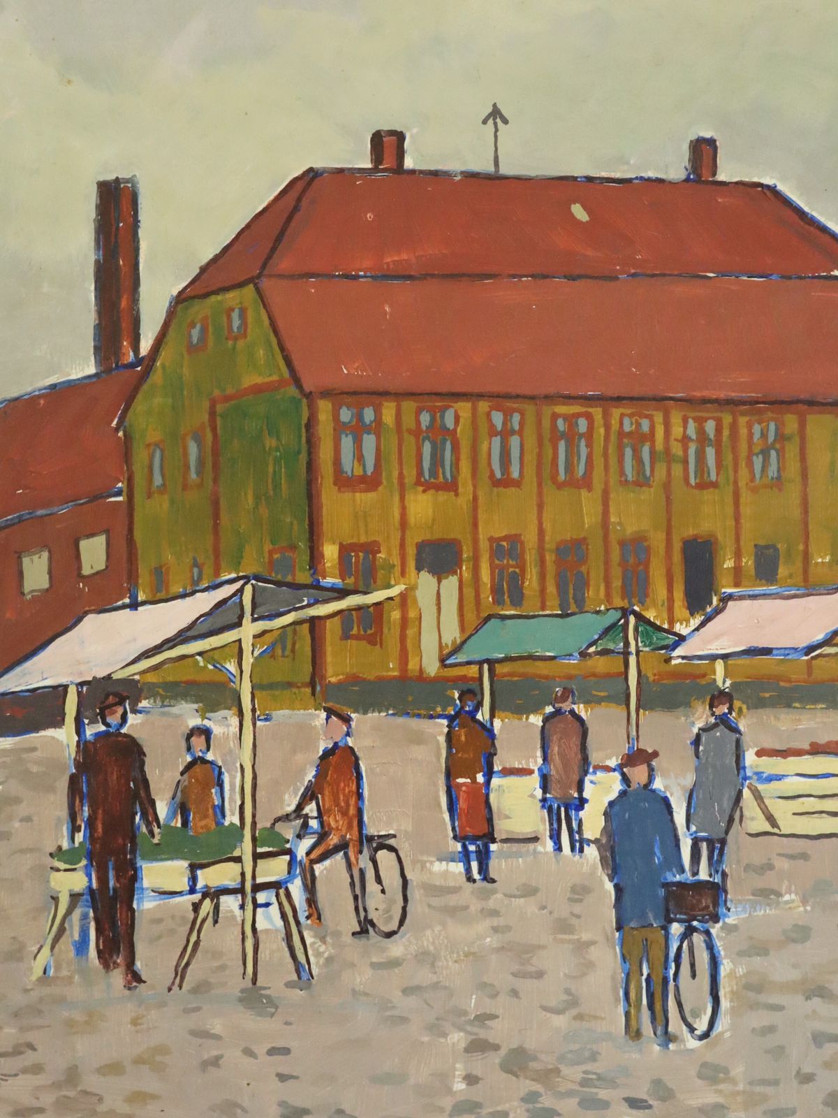 Art Market Day In The Square  Oil Painting photo