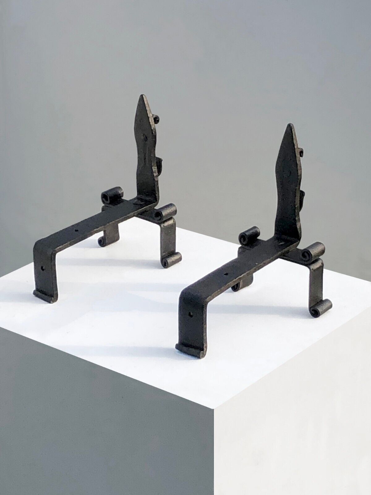 1960 Chenets Andirons Minimalist Brutalist Moderniste Cheminee Arts Du Feu photo Home Fixtures