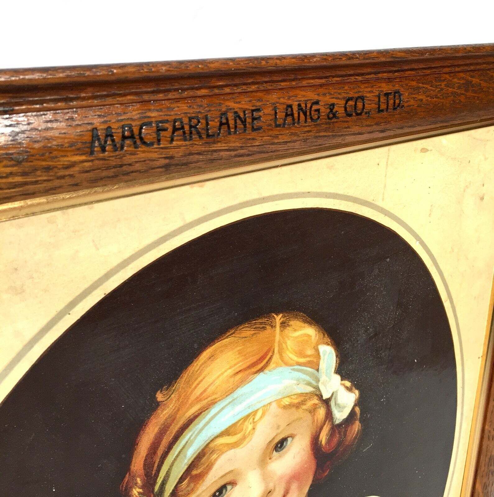 Antique Advertising 1930s Macfarlane, Lang & Co Digestive Biscuit Poster Frame photo vintage