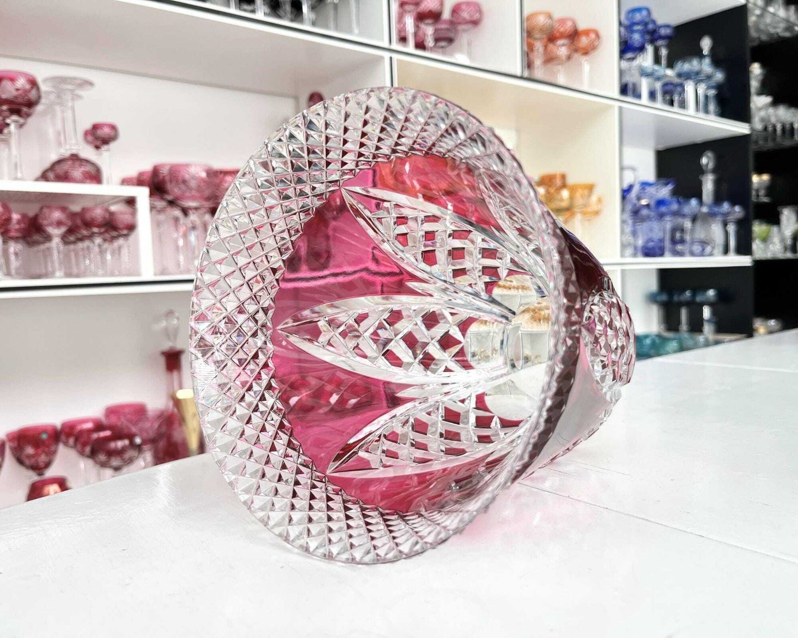 Val Saint Lambert Vase | Pink Crystal | Signed photo buy