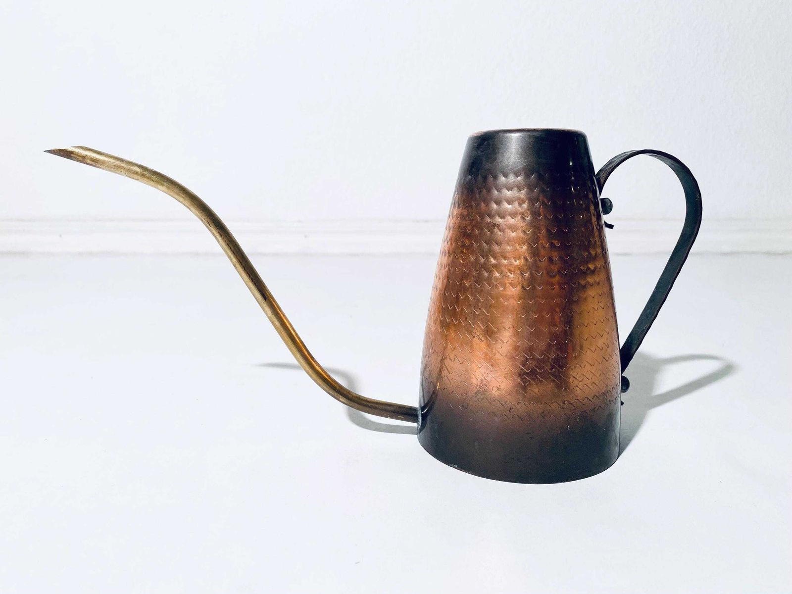 Mid Century Copper Brass Flower Watering Can / Vintage Decor 1950s/1960s / Bonsai photo vintage
