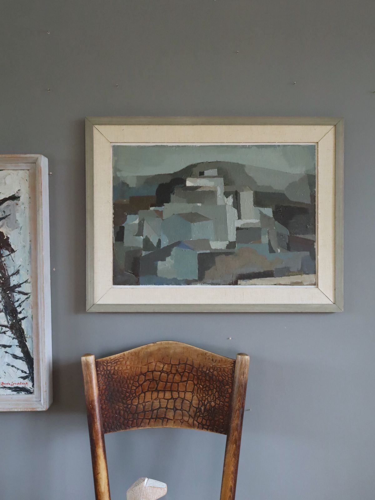 Urban Blocks  Oil Painting, Mid 20th Century photo furniture
