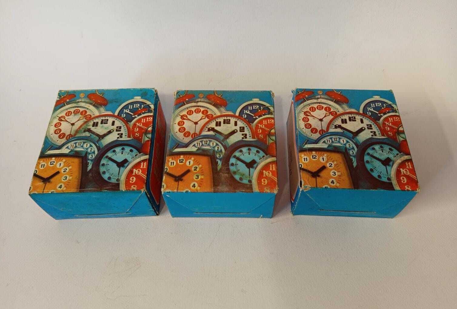 Lot 3 Ruhla Vintage Space Age Design Orange White Brown Blue Junghans Table Alarm Clocks photo buy