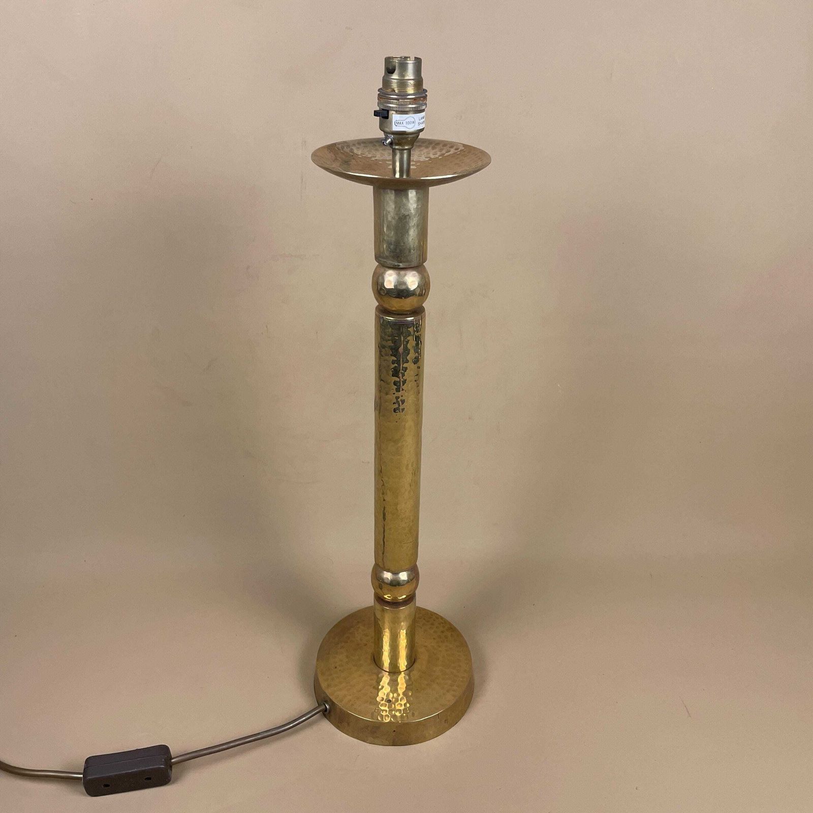 Antique Metal Gold Brass Indian Lamp Light Hammered Handmade Patterned Asian Vintage Round Vintage Vase Pattern Bedside Side Desk Tall photo 125.0