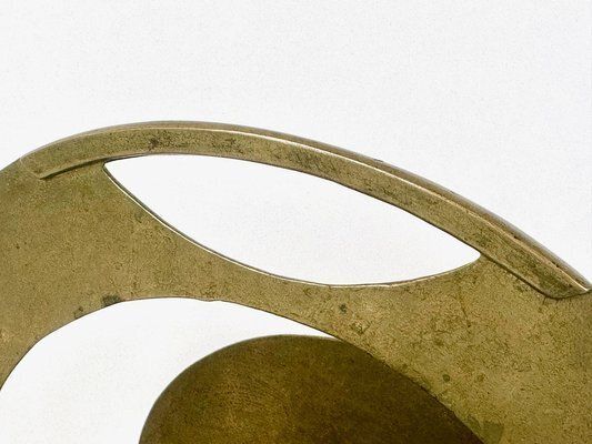 photo for sale Brutalist Brass Magazine Rack With Floral Elements, 1970s