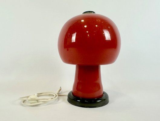 Mid Century Modern Mushroom Table Lamp By Karin Korn For Beleuchtungsglaskombinat Görlitz, 1960s photo buy