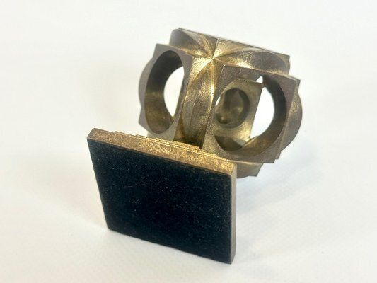 Mid Century Modern Geometric Bronze Paperweight, 1970s photo 189.0