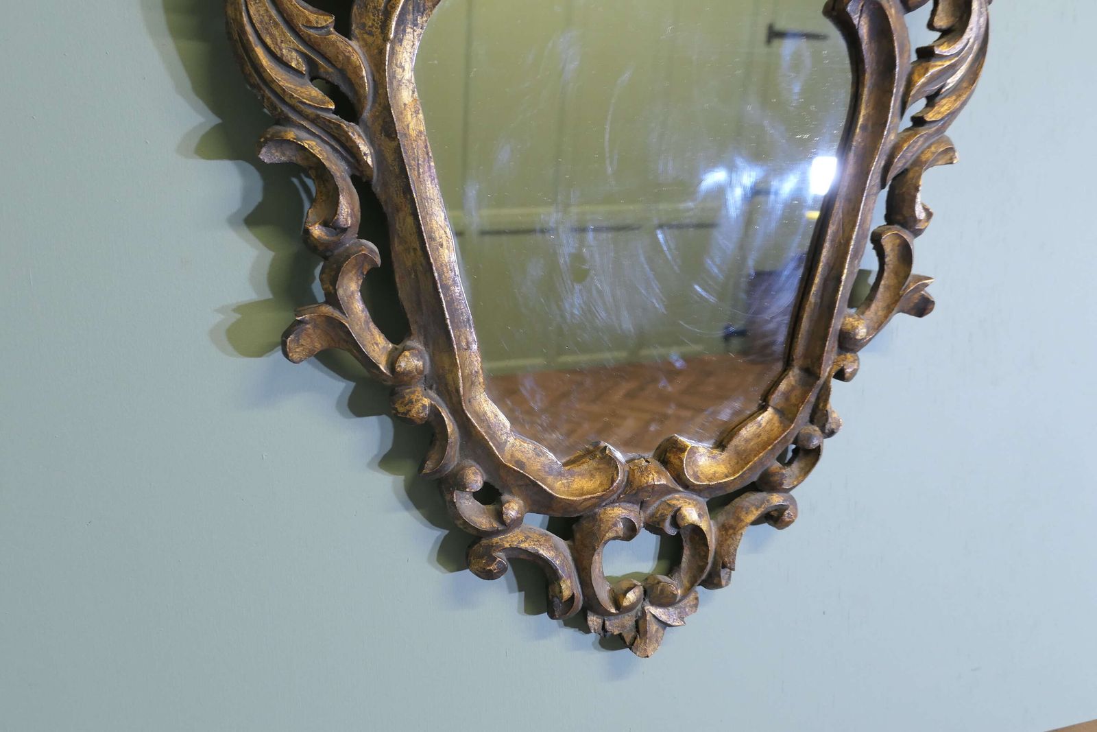 Attractive Baroque Style Small Gilt Wall Mirror The Mirror Has An Unusual Shape, It Has A photo buy