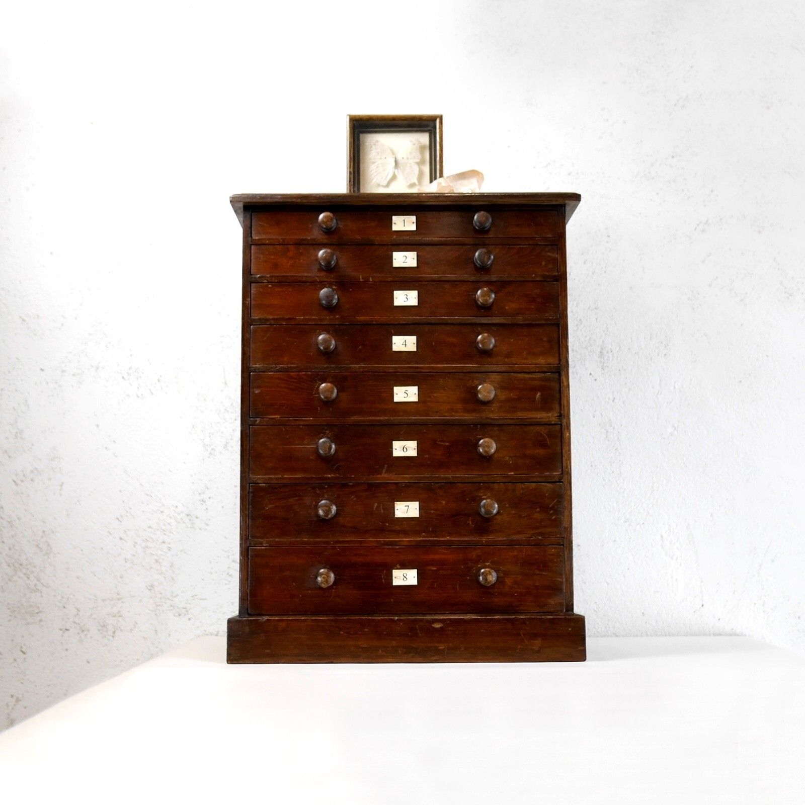 Antique 19th Century Specimen Museum Sample Display Cabinet Bank Drawers #102902 photo furniture