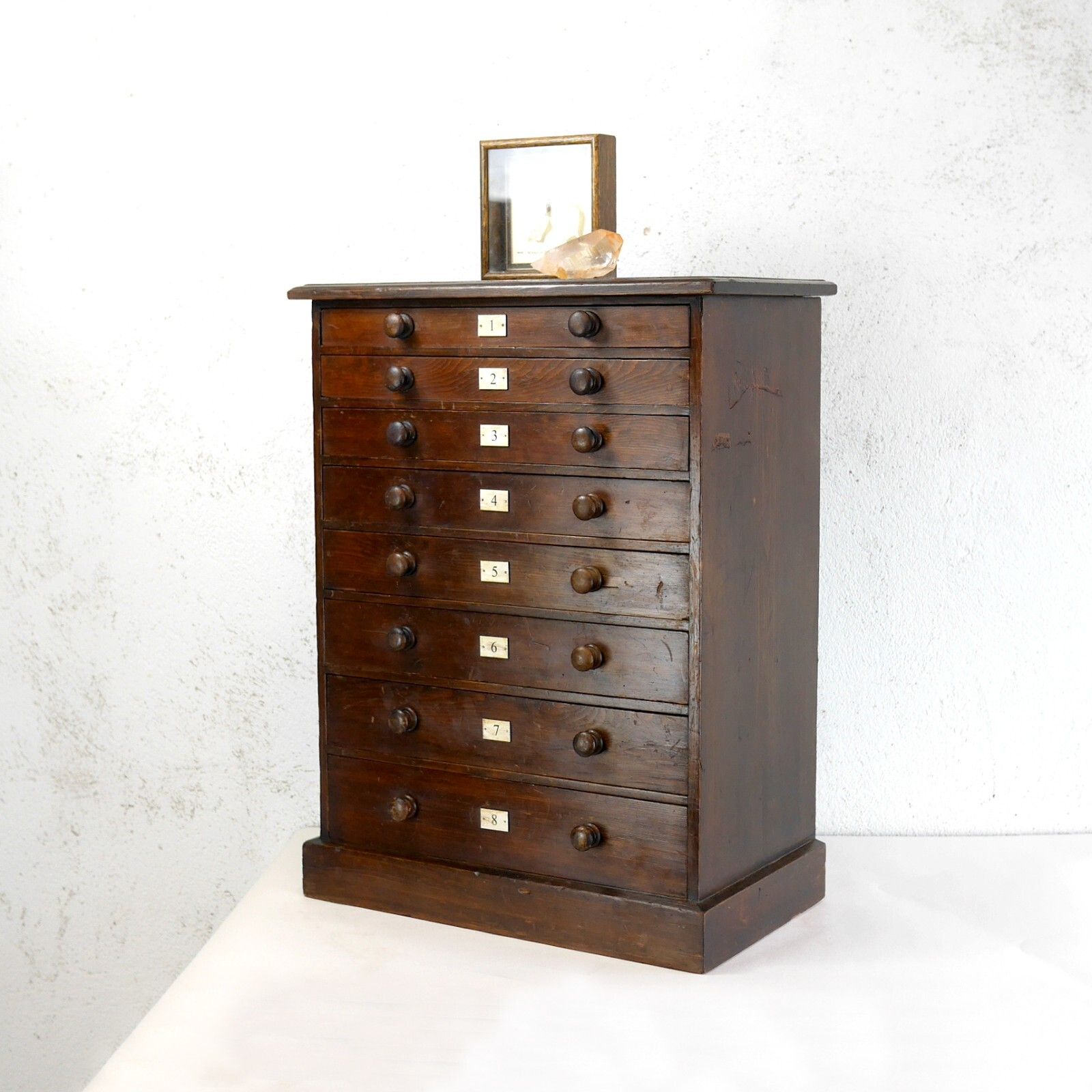 Antique 19th Century Specimen Museum Sample Display Cabinet Bank Drawers #102902 photo vinterior