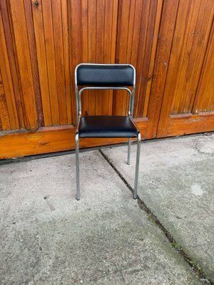 Bauhaus Chrome & Faux Leather Dining Chairs, 1980s, Set Of 5 photo 2041.0