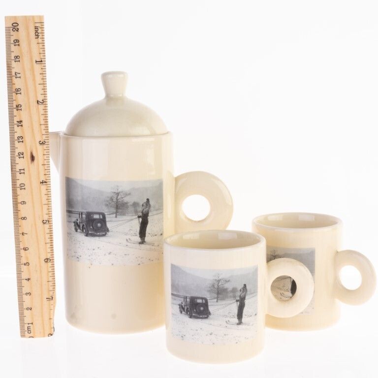 Art Deco Style Porcelain Ceramic Teapot Set photo for sale