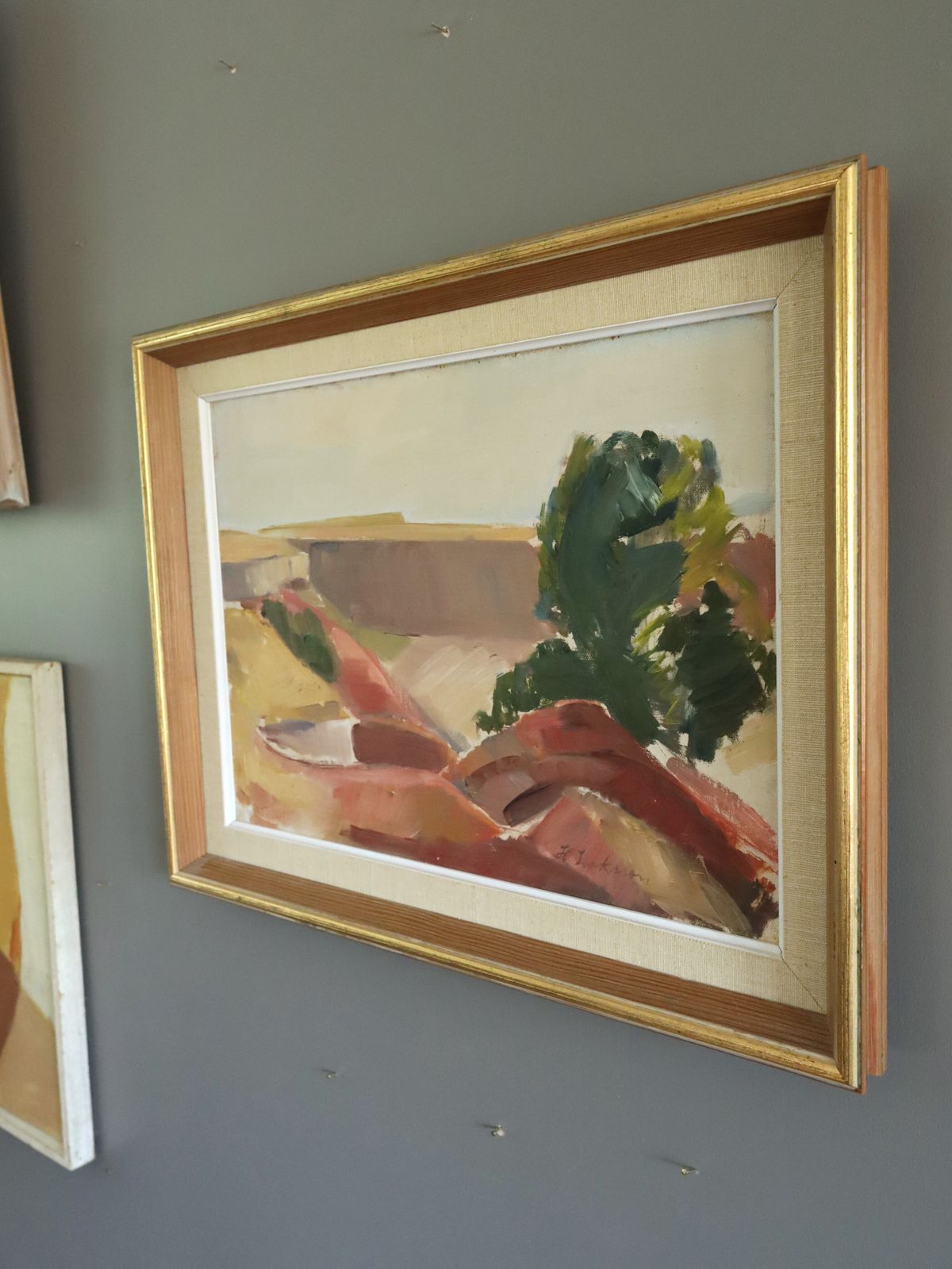 Canyon Edge,   Oil Painting, Modernist photo furniture
