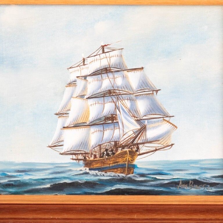 John Ambrose Rsma (1931 2010) Signed Nautical Maritime Ship Oil Painting On Canvas photo furniture